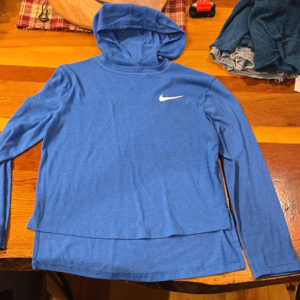 Nike Royal Blue Hoodie with White Logo